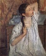 Mary Cassatt The girl do up her hair Sweden oil painting artist